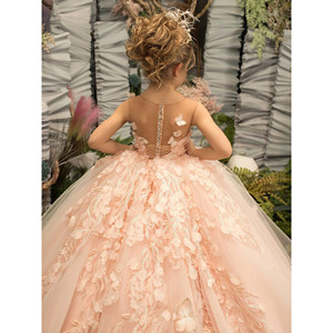 Vestido de niña de flores bordado floral - Product Image 3