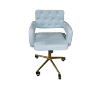 Chaise de technicien en pédicure en PU blanc, tabouret pivotant de salon, dossier réglable, mobilier de spa pour ongles
