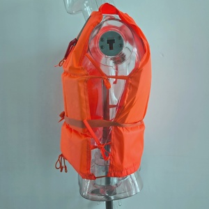 سترة إنقاذ للكبار من PFD برتقالي فلوري بسعر رخيص مع شرائط عاكسة للرياضات المائية - Product Image 4