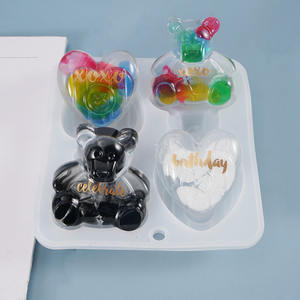 YS moules à crème glacée bricolage résine époxy moule 3D semi-dimensionnel ours <span class=keywords><strong>Beart</strong></span> Silicone décor bijoux bougie moule plâtre faisant des outils - Product Image 1
