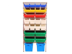 Bac de <span class=keywords><strong>rangement</strong></span> industriel pour pièces d'entrepôt, étagère à tiroirs en plastique, plateau de <span class=keywords><strong>rangement</strong></span> emboîtable avec séparateurs pour rayonnages - Product Image 5