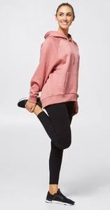 Sweat à capuche oversize pour femme en fibre de bambou 100% tissée, teint en pièce, pour l'hiver, les activités décontractées et les activités de plein air, avec logo imprimé en relief - Product Image 6
