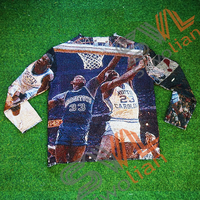 Fabricant de gros pull à col rond pour hommes Streetwear Plus Size Rap Basketball Woven Tapestry Sweater