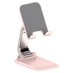 Soporte <span class=keywords><strong>de</strong></span> <span class=keywords><strong>Escritorio</strong></span> Metálico Resistente para Oficina, Bonito Soporte <span class=keywords><strong>Plegable</strong></span> Ajustable <span class=keywords><strong>de</strong></span> Color Rosa para Tablet y Móvil, Soporte Portátil para Teléfono - Product Image 1