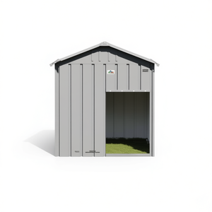 Nichoir pour chien gris clair 46,1x40,6x48,4 po en acier galvanisé, abri extérieur durable pour animaux de compagnie toutes saisons, grandes races - Product Image 1