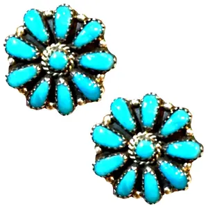 La señorita <span class=keywords><strong>Daisy</strong></span> flor turquesa Natural de plata esterlina, anillo de plata, anillo de la joyería - Product Image 1