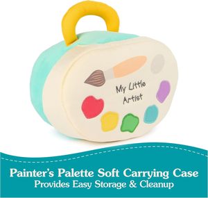 Baby My Little Artist Juego de peluche de 5 piezas 7,5 Cute Bear Rattle Squeaker Crinkle Plush Sensory Toys para recién nacidos - Product Image 4
