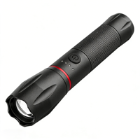 Lampe torche LED puissante de 10 W avec affichage de puissance, zoom, rechargeable par USB-C, lampe torche tactique pour la chasse et le camping