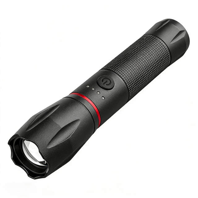 10W Powerful Power Display LED Flashlight Zoomable USB-C Rechargeable Tactical Flashlight for Hunting Camping