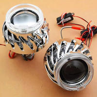 TCYATO Auto 12V LED Angel Eye Demon Eye Vent Fire Wheel Integrated Cover 2.5-inch Weishi Round pour Bi-LED Lens Universal
