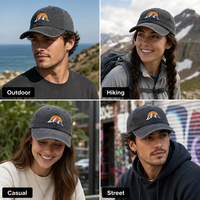 Gorra de Papá Personalizada con Bordado, de Algodón Lavado, para Montaña y Aire Libre, de 6 Paneles, Ajustable, 9 Colores, Estilo Vintage, para Senderismo, OEM, Venta al por Mayor, MOQ Bajo