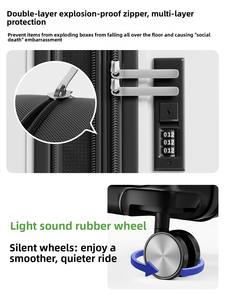 Maleta <span class=keywords><strong>de</strong></span> <span class=keywords><strong>Viaje</strong></span> Expandible <span class=keywords><strong>de</strong></span> Gran Capacidad para Niños, <span class=keywords><strong>de</strong></span> Neopreno y Poliéster, Duradera, con Contraseña, con Interfaz USB, 28 Pulgadas - Product Image 5