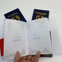 Passeport fantaisie pour enfant avec logo personnalisé en feuille d'or, impression couleur intégrale et informations personnelles, format livre