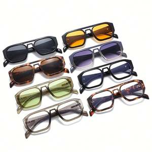 Lunettes de soleil rétro polygonales carrées pour femmes, personnalisables avec logo, UV400, double pont, collection 2025 - Product Image 3