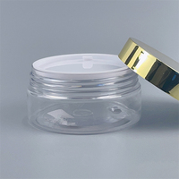 Pot vide en plastique cosmétique de luxe de 80ml échantillon gratuit pot vide d'emballage cosmétique avec couvercle en or pot de lotion pour le corps à large bouche