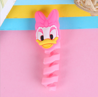 Enrouleur de câble protecteur, fil avec des animaux mignons, bande dessinée, Mini couvercle en Silicone, chargement
