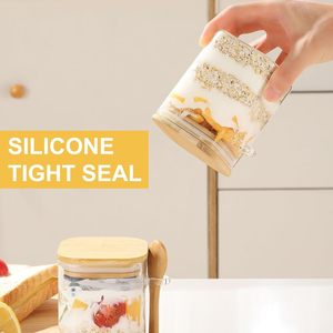 Yolowe Lọ Thủy Tinh MiệNg miệng rộng 540mlwide hộp đựng chuẩn bị bữa ăn kín gió yến mạch qua đêm có nắp đậy Hộp Đựng Ngũ Cốc chia Pudding - Product Image 3