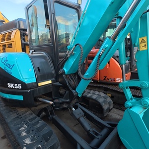 Presque neuf, mini-excavateur Kobelco SK55 d'occasion de haute qualité de 5 tonnes pour usage agricole et domestique. - Product Image 5