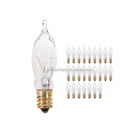 C18 Punta de llama incandescente 120V 7,5 W Candelabro E12 Base de tornillo Bombilla de filamento LED transparente