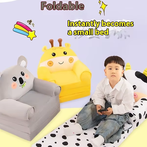 Sofá Plegable Moderno de Tres Capas para Niños, Asiento de Guardería, Taburete, Silla Reclinable, Desmontable, Lavable, Suave, con Diseño de Animalitos - Product Image 3