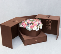 Boîtes Cadeaux de Fleurs à Tiroir Personnalisées en Stock, Bouquets de Roses Florales Préservées, pour Parfums et Bijoux