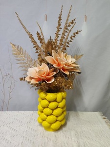 Jarrón de Porcelana con Forma de Fruta Amarilla Hecho a Mano en Sicilia, Italia, Jarrón de Cerámica con Limones Grandes, Venta al Por Mayor Personalizada - Product Image 2