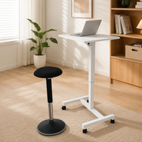 Bureau mobile réglable en hauteur avec roulettes, table relevable pliable, plateau inclinable, bureau d'ordinateur pour la maison, le bureau ou le chevet, OEM/ODM