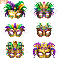 Masques sur le thème du carnaval, costumes de bal de carnaval, masques demi-visage, masques en papier et accessoires décoratifs