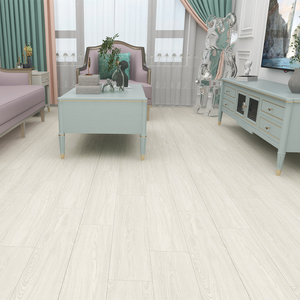 Suelo de suelo laminado Spc madera Material <span class=keywords><strong>gris</strong></span> <span class=keywords><strong>claro</strong></span> decoración del hogar respetuoso con el medio ambiente - Product Image 2