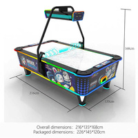 Table de hockey à air à monnayeur sur le thème Space Rabbit avec tableau de scores LED, machine de jeu d'arcade pour centre de jeux et centre commercial