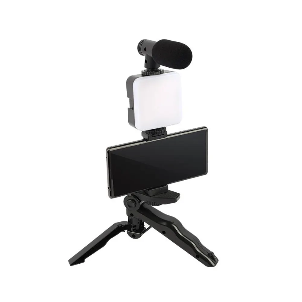 Kit de toma de vídeo Cámara Teléfono Pulpo Trípode Kit de vídeo Luz LED Micrófono Trípode Manos Kit de iluminación de vídeo Selfie Stick