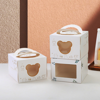 Boîte à gâteaux portable personnalisée de 4 pouces Fenêtre ouverte petite boîte à chocolat au fromage mousse de 6 pouces support boîte à pâtisserie au fromage LOGO personnalisé