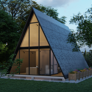 Casa Prefabricada Triangular en Forma de A, Resistente al Viento y a la Corrosión, Cabaña Modular Aislada, <span class=keywords><strong>Hotel</strong></span> de Camping para Resorts en la Selva <span class=keywords><strong>Tropical</strong></span> - Product Image 4
