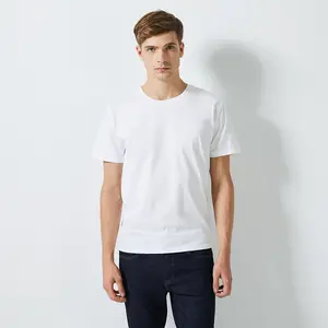 T-shirt homme Double face en coton mercerisé, de qualité supérieure, 170 gsm, 50s