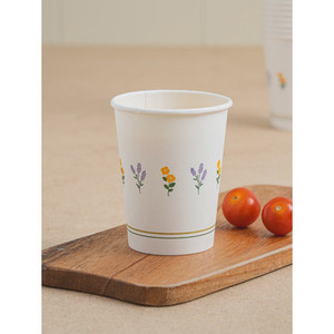 270ml Design monouso a parete singola Craft tazza di carta eco-friendly forma rettangolare con lamina d'oro stampa 25 pezzi 3oz - Product Image 1