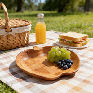 Bols de service en bois massif écologiques faits à la main Vaisselle réutilisable Option de logo personnalisé pour le camping Restaurants Hôtels Durable - Product Image 3