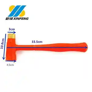 Mazo martillo de goma resistente al rebote con empuñadura antideslizante, mazo de goma naranja, martillo suave