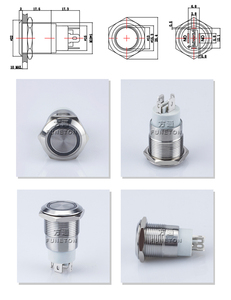 زر كهربائي 19Q-K40، زر تشغيل من الفولاذ المقاوم للصدأ، زر صغير 250 فولت - Product Image 2