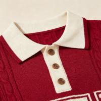 Pulls personnalisés OEM pour hommes, chemises POLO à manches courtes, sweat-shirts en tricot jacquard à lettres pour hommes