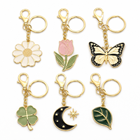 Porte-clés en métal rose doré écologique, anti-rouille, durable, petite taille, pour enfants, enseignants, personnel de bureau, cadeau en gros