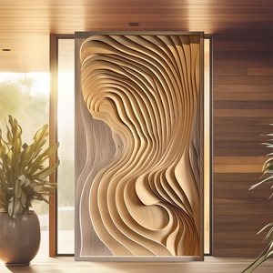 Seeyesdoor óc chó rắn gỗ bên ngoài cửa gỗ pivot cửa nhà hiện đại an ninh phía trước lối vào cửa với khóa thông minh - Product Image 3