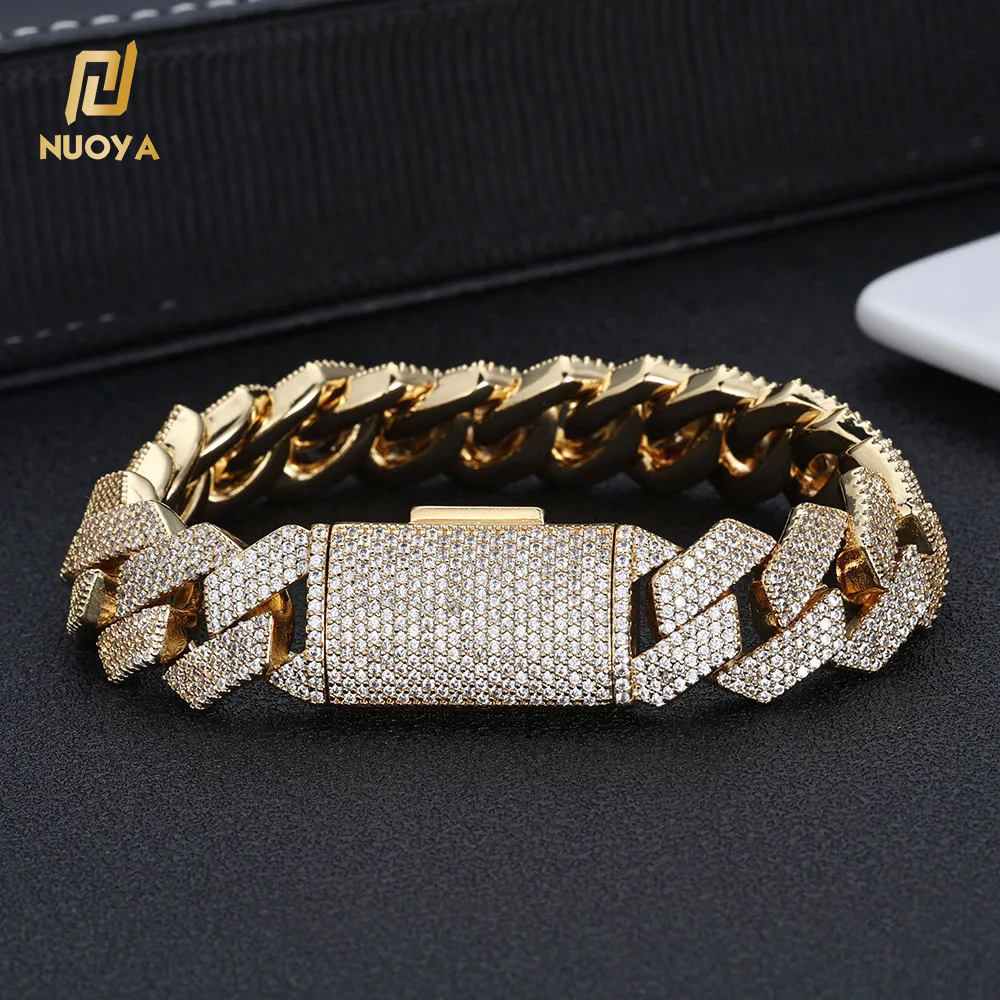Miami Cuban Chain Cuban Link Diamond Cut Bracelet Cuban Chain