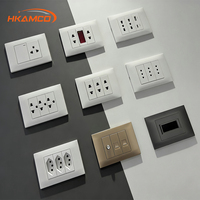 HKAMCO 146 Interruptor de Pared Modular Inteligente, Enchufe Duradero de Fácil Instalación, Blanco, Dorado Champán, Gris Oscuro, Pedido al por Mayor para Proyectos