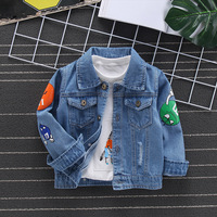 Benutzer definierte Cartoon gedruckt Kinder Mäntel lässige Jungen Kleidung Jeans jacke für Kinder Jungen