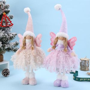 Giáng sinh ánh sáng lên cô gái búp bê phim hoạt hình công chúa cao hat búp bê cửa sổ hiển thị chân dài vải búp bê sang trọng - Product Image 3