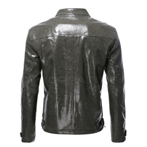 เสื้อแจ็กเก็ตผู้ชายสไตล์ไฮสตรีทแบบมีขาตั้งหนังวัวสีพื้นกันลมกันน้ำออกแบบได้ตามต้องการ - Product Image 2