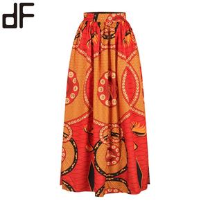 Abiti e Gonne Africane alla Moda per Donna, Gonna Lunga Plissettata Elasticizzata, Gonna Dashiki Africana Stampata per Adulti <span class=keywords><strong>DF</strong></span> - Product Image 6