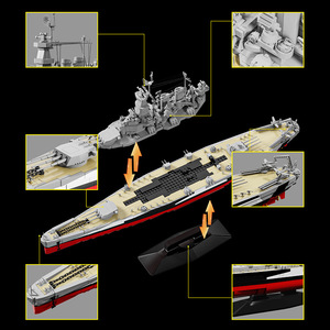 12GO98008 World War II Battleship Aircraft Carrier Plastic Building Block Model 800+ Pieces Educational Toy - Product Image 4