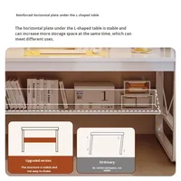 Bureau d'ordinateur en bois MDF pour la maison avec étagère intégrée, bureau d'étude pour chambre à coucher
