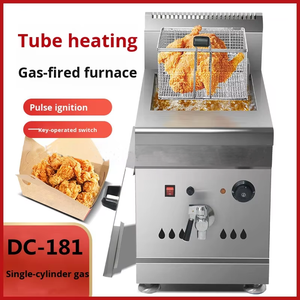 SURRI çift tanklar paslanmaz çelik masaüstü ticari gaz fritöz 18L + 18L - Product Image 2